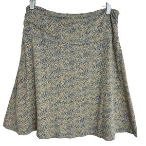 Toad&Co Chaka A-Line Skirt Blue Daisy Floral Sz Medium Cotton Tencel Sustainable